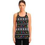 Christmas Tree Lights Print Women's Racerback Tank Top