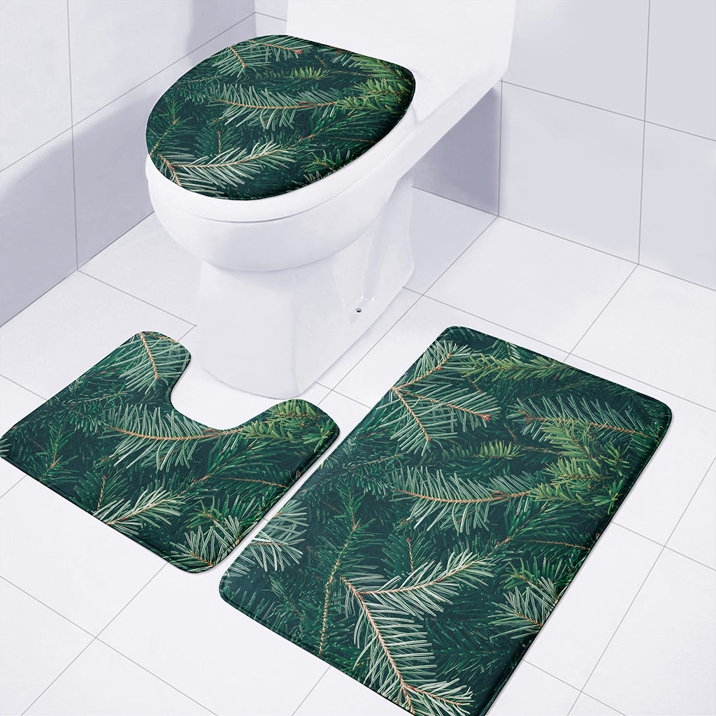 Christmas Tree Print 3 Piece Bath Mat Set