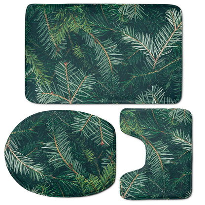 Christmas Tree Print 3 Piece Bath Mat Set