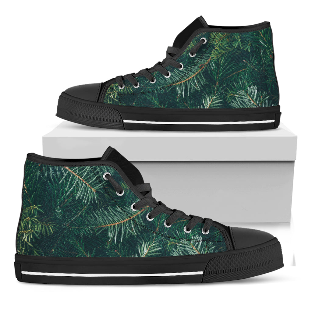 Christmas Tree Print Black High Top Shoes