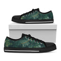 Christmas Tree Print Black Low Top Sneakers