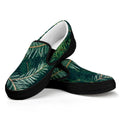 Christmas Tree Print Black Slip On Sneakers