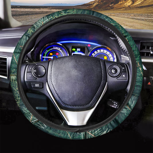 Christmas Tree Print Car Steering Wheel Cover
