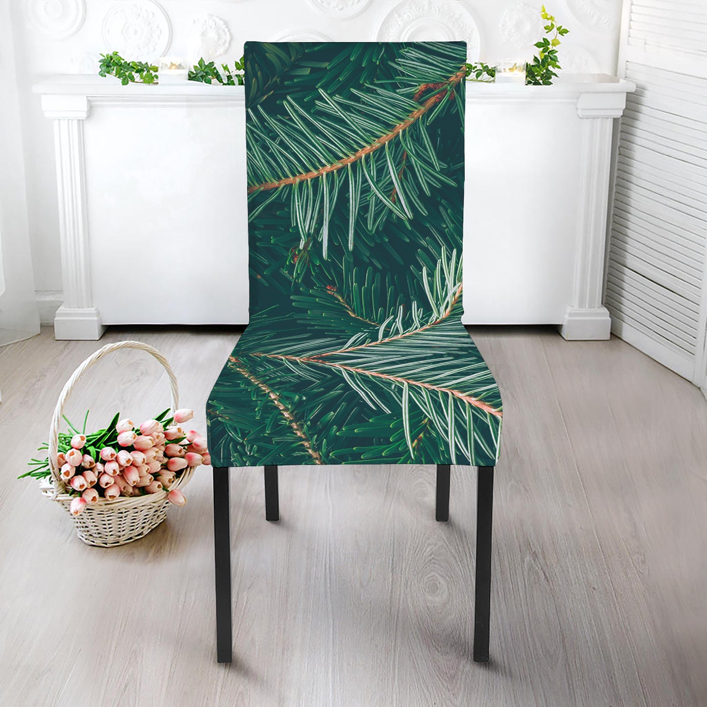 Christmas Tree Print Dining Chair Slipcover