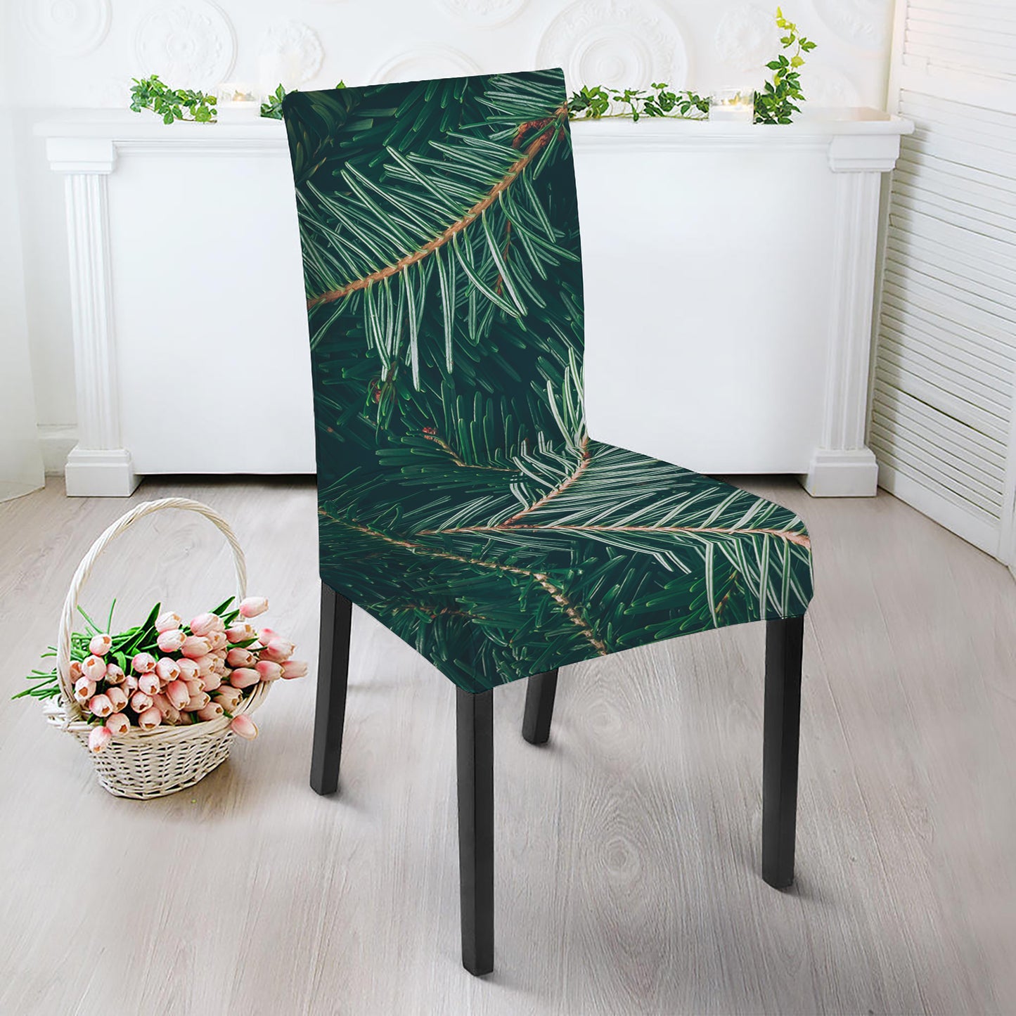 Christmas Tree Print Dining Chair Slipcover