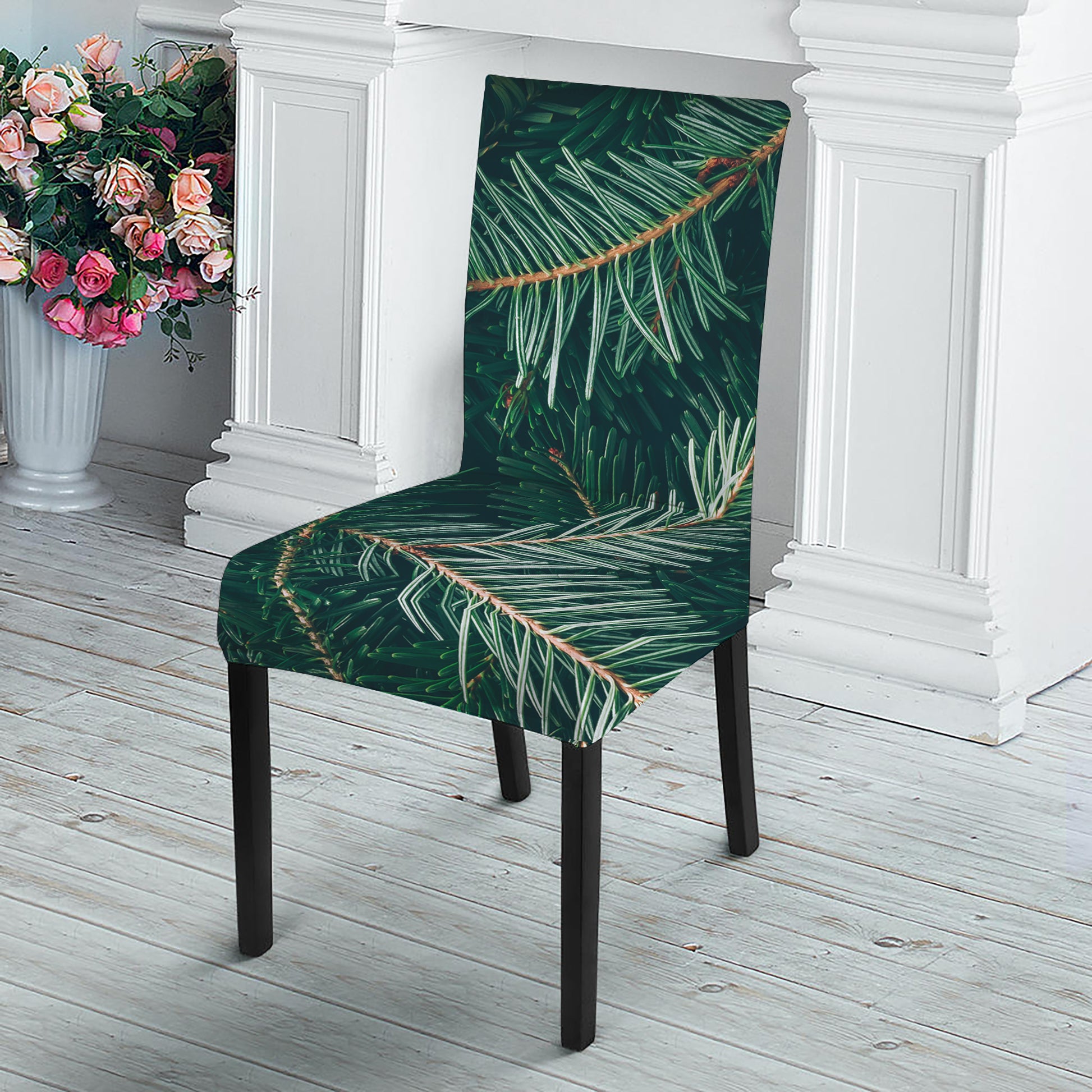 Christmas Tree Print Dining Chair Slipcover