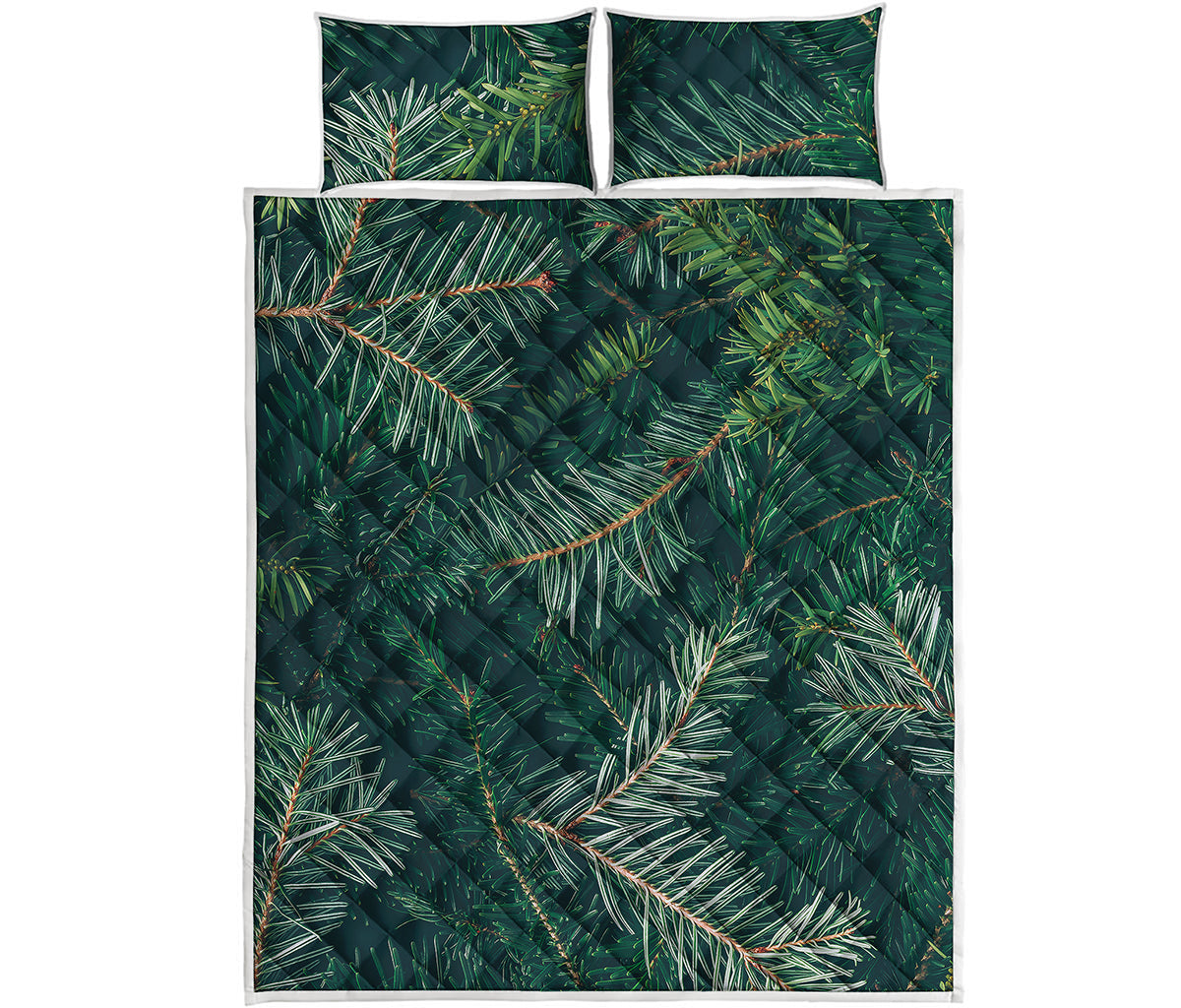 Christmas Tree Print Quilt Bed Set