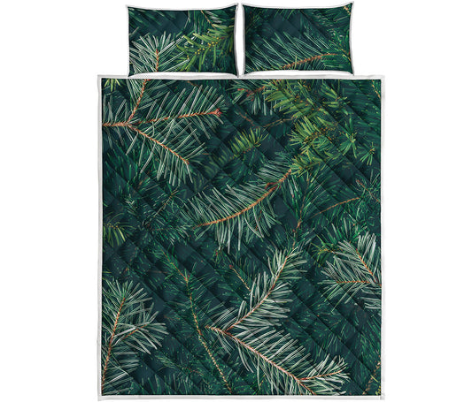 Christmas Tree Print Quilt Bed Set