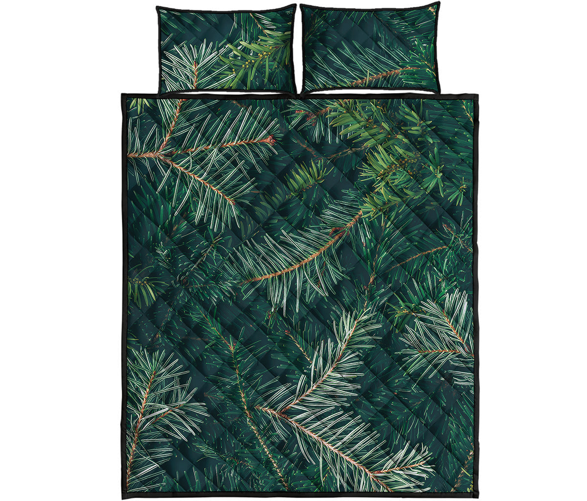Christmas Tree Print Quilt Bed Set