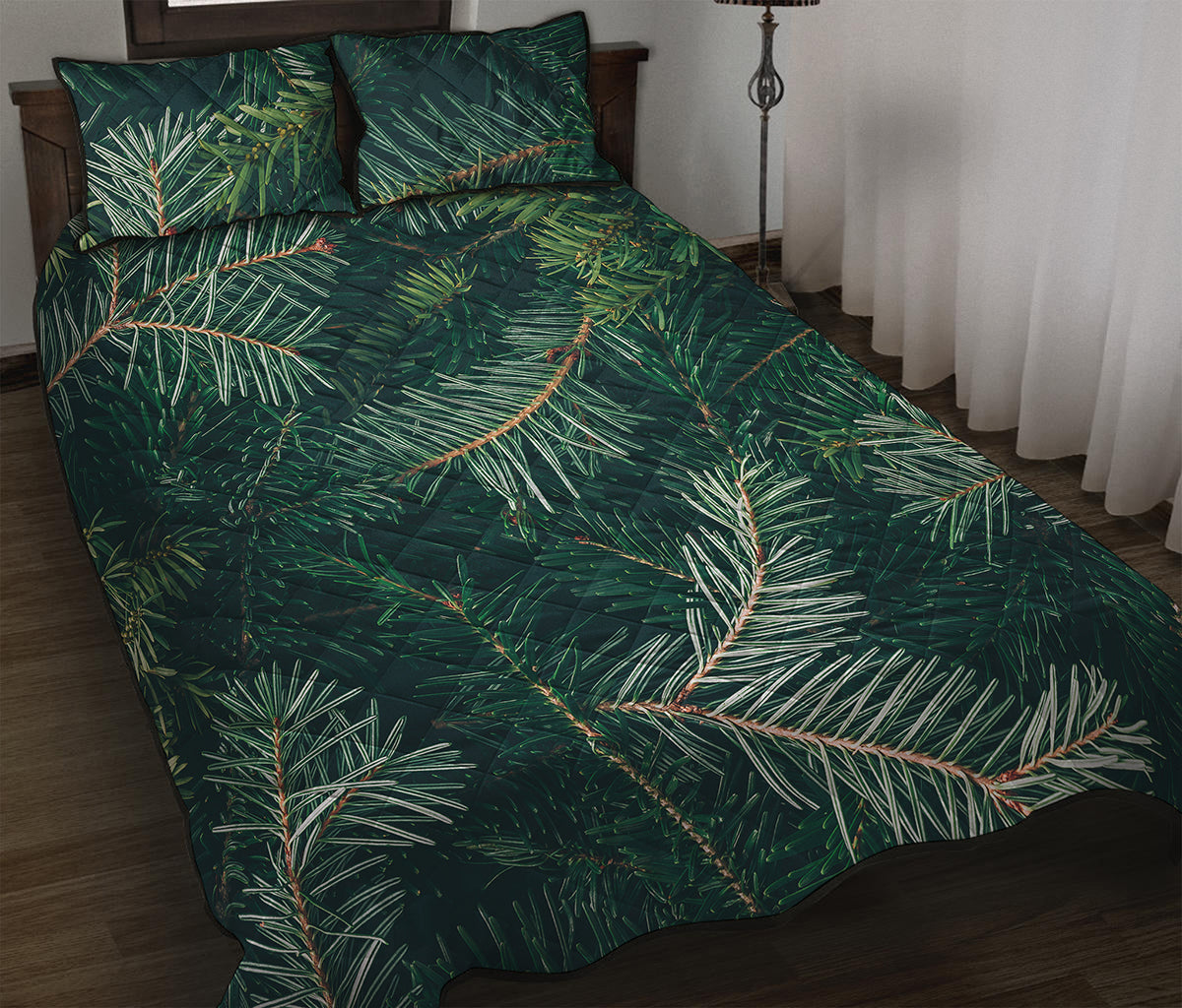 Christmas Tree Print Quilt Bed Set