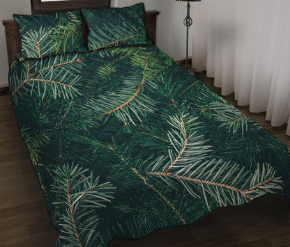 Christmas Tree Print Quilt Bed Set