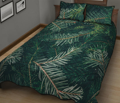 Christmas Tree Print Quilt Bed Set