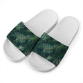 Christmas Tree Print White Slide Sandals