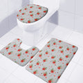Christmas Winter Holiday Pattern Print 3 Piece Bath Mat Set