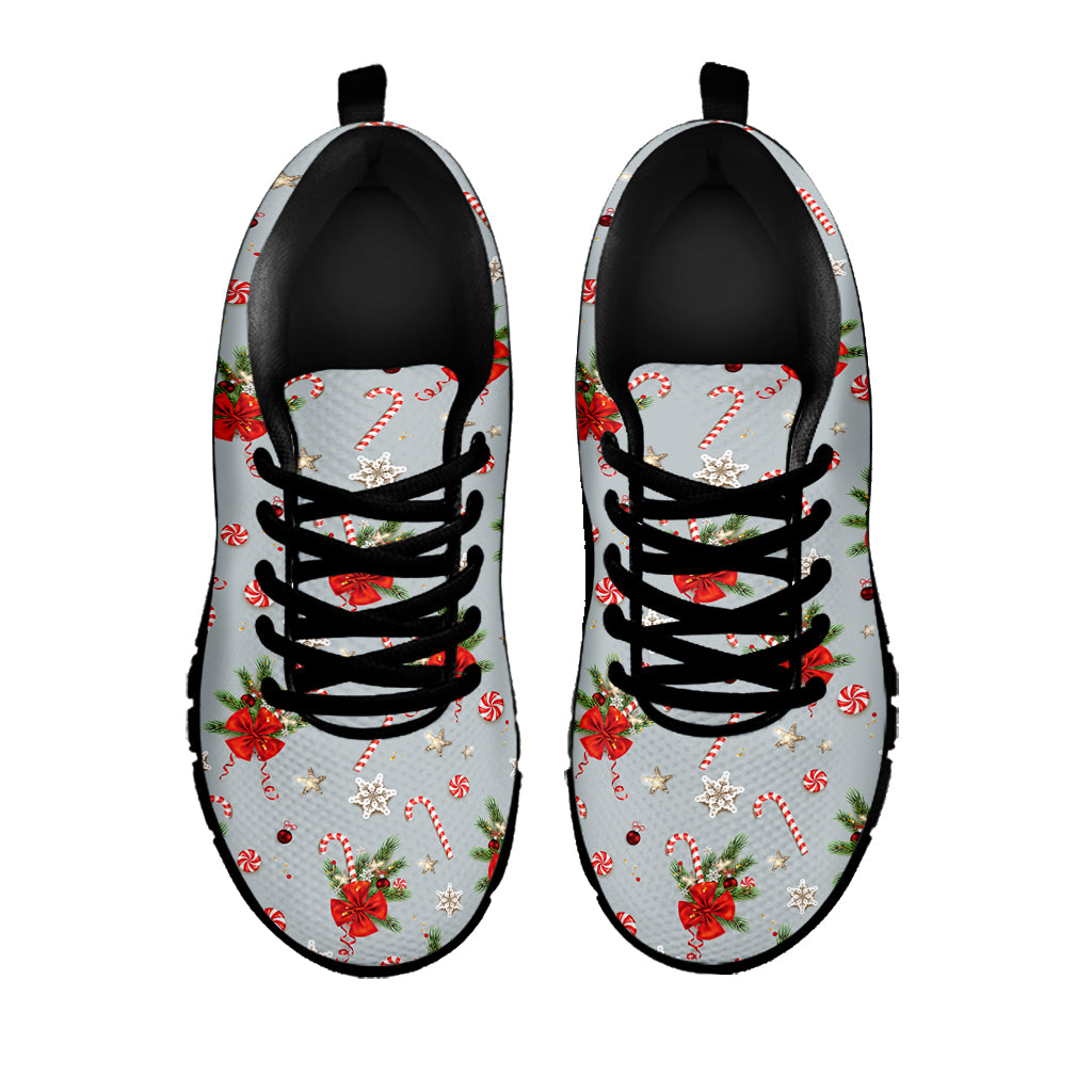 Christmas Winter Holiday Pattern Print Black Sneakers