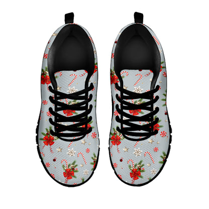 Christmas Winter Holiday Pattern Print Black Sneakers