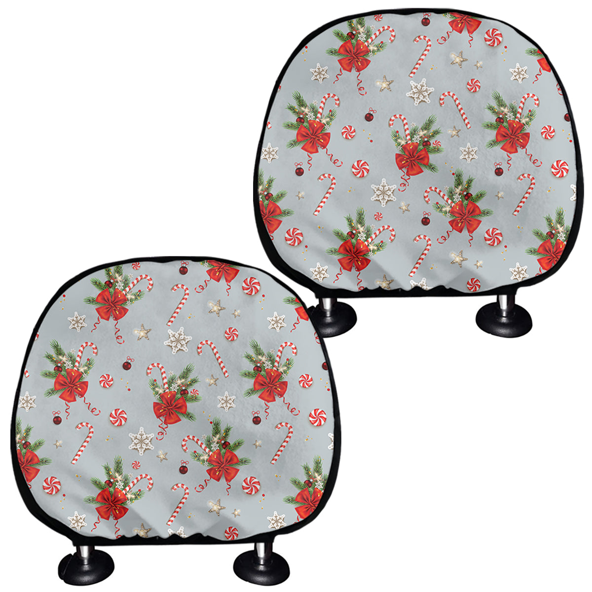 Christmas Winter Holiday Pattern Print Car Headrest Covers