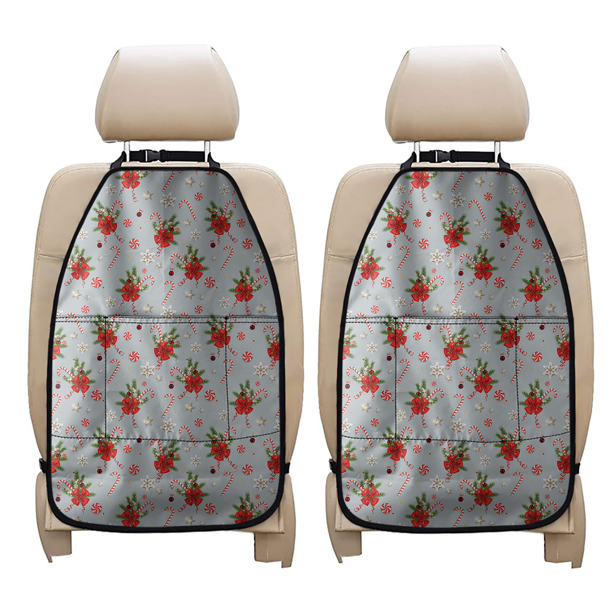 Christmas Winter Holiday Pattern Print Car Seat Organizers