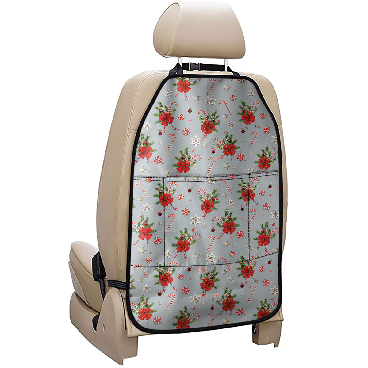 Christmas Winter Holiday Pattern Print Car Seat Organizers