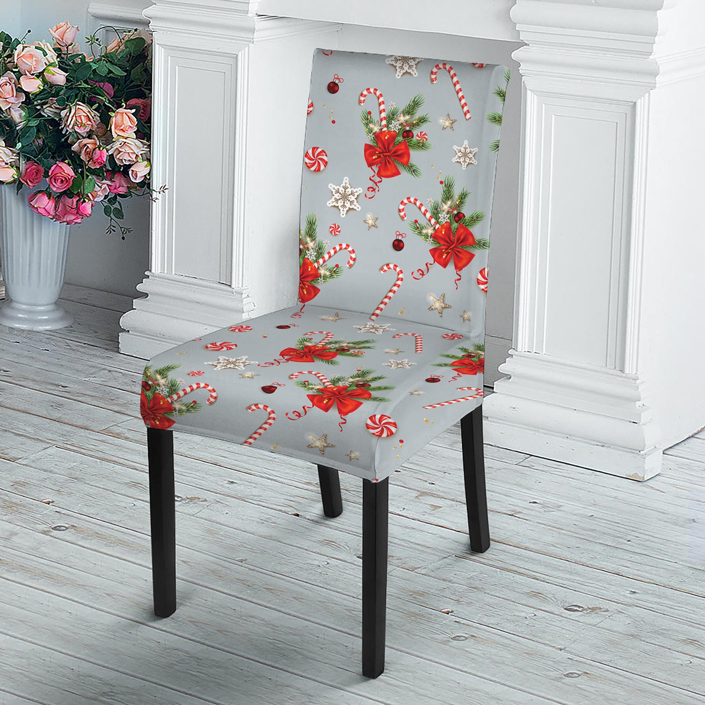 Christmas Winter Holiday Pattern Print Dining Chair Slipcover