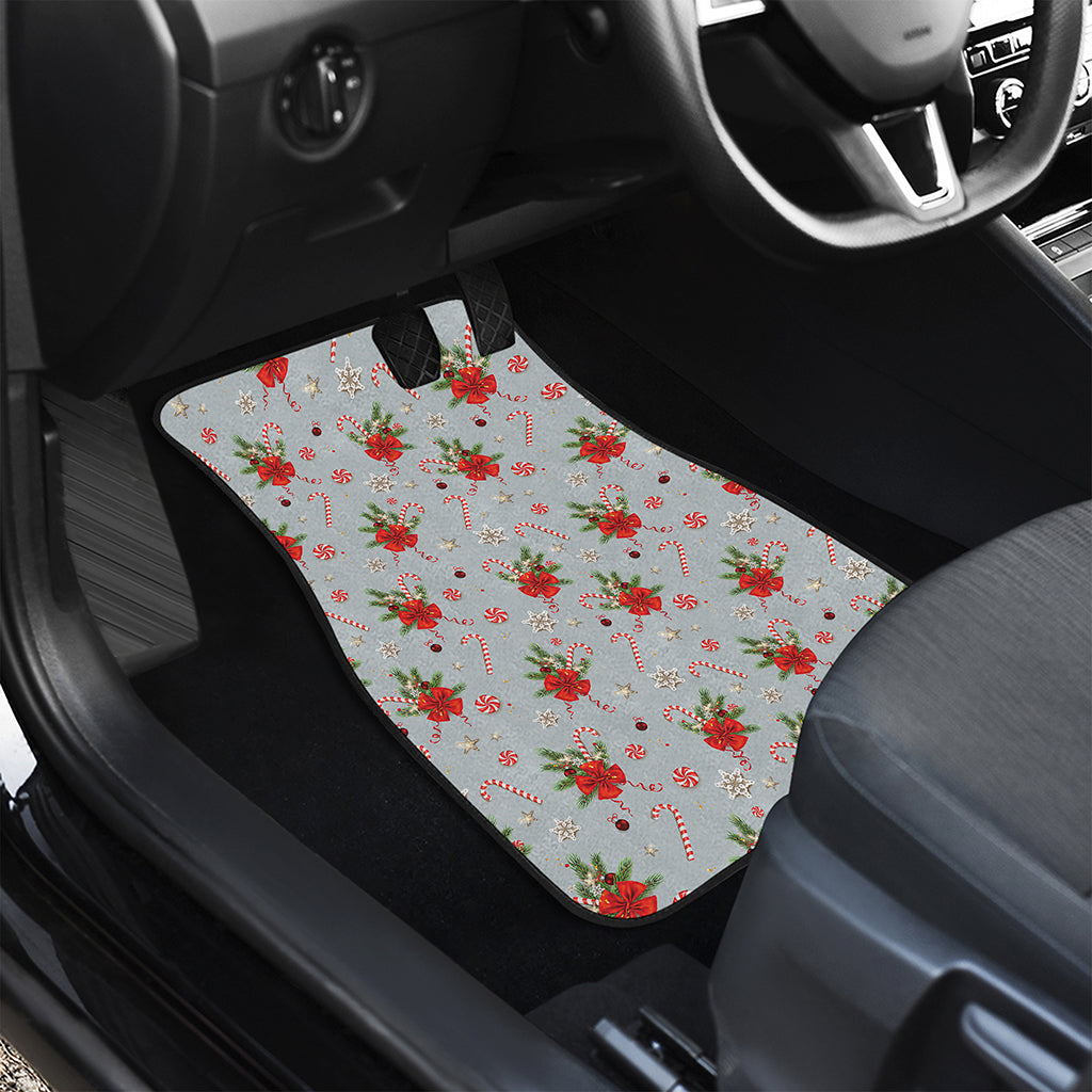 Christmas Winter Holiday Pattern Print Front and Back Car Floor Mats