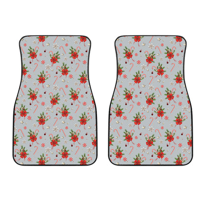 Christmas Winter Holiday Pattern Print Front Car Floor Mats