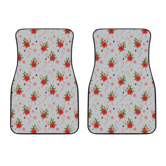 Christmas Winter Holiday Pattern Print Front Car Floor Mats