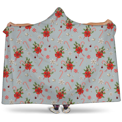 Christmas Winter Holiday Pattern Print Hooded Blanket