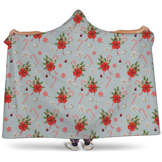 Christmas Winter Holiday Pattern Print Hooded Blanket