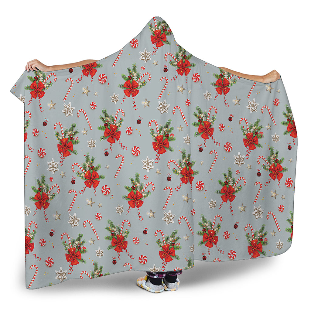 Christmas Winter Holiday Pattern Print Hooded Blanket