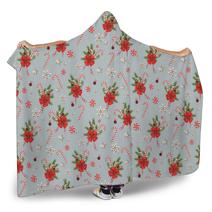 Christmas Winter Holiday Pattern Print Hooded Blanket