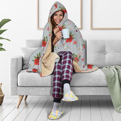 Christmas Winter Holiday Pattern Print Hooded Blanket