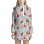 Christmas Winter Holiday Pattern Print Hoodie Dress