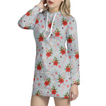 Christmas Winter Holiday Pattern Print Hoodie Dress