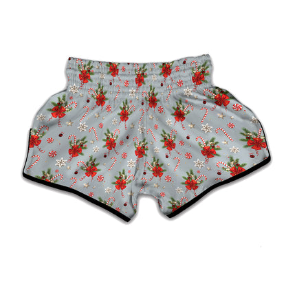 Christmas Winter Holiday Pattern Print Muay Thai Boxing Shorts