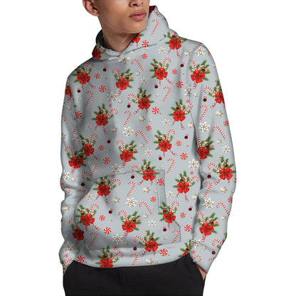 Christmas Winter Holiday Pattern Print Pullover Hoodie