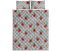 Christmas Winter Holiday Pattern Print Quilt Bed Set