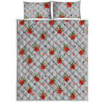 Christmas Winter Holiday Pattern Print Quilt Bed Set