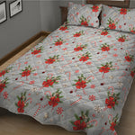 Christmas Winter Holiday Pattern Print Quilt Bed Set