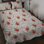 Christmas Winter Holiday Pattern Print Quilt Bed Set