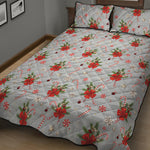 Christmas Winter Holiday Pattern Print Quilt Bed Set