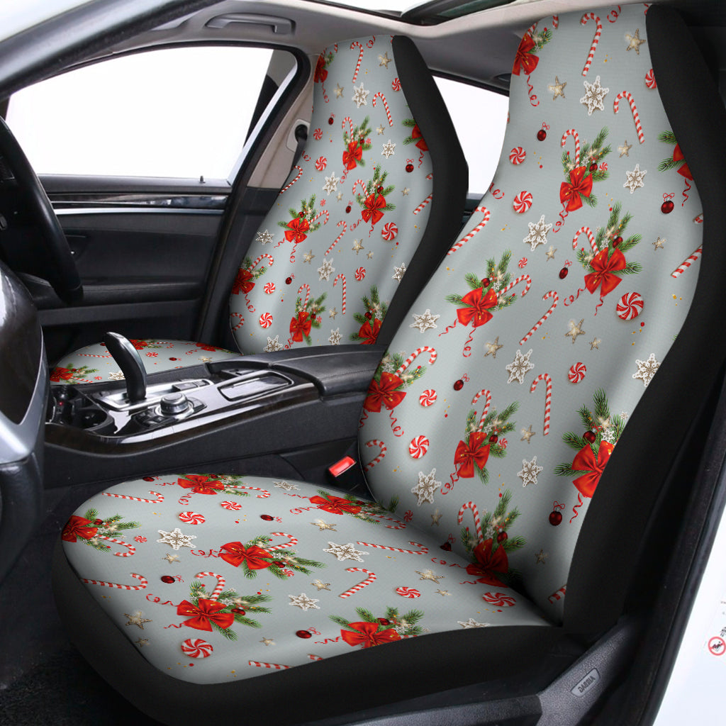 Christmas Winter Holiday Pattern Print Universal Fit Car Seat Covers