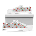 Christmas Winter Holiday Pattern Print White Low Top Sneakers