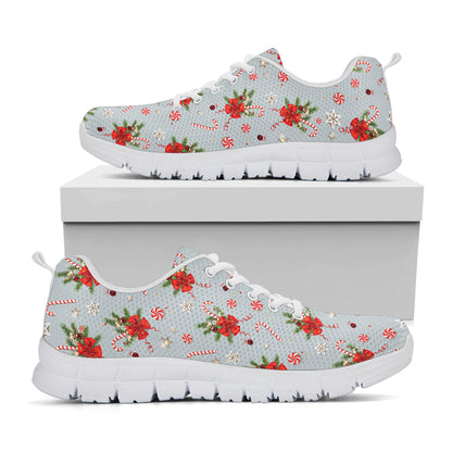 Christmas Winter Holiday Pattern Print White Sneakers