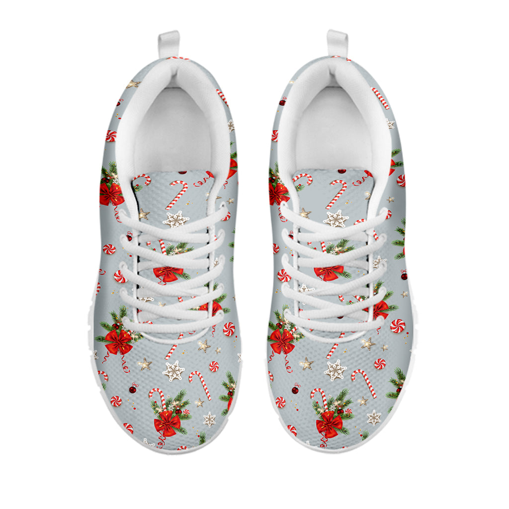 Christmas Winter Holiday Pattern Print White Sneakers