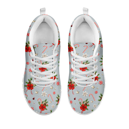 Christmas Winter Holiday Pattern Print White Sneakers
