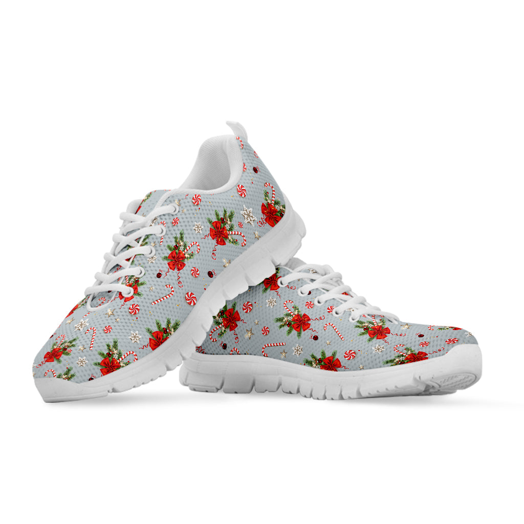 Christmas Winter Holiday Pattern Print White Sneakers