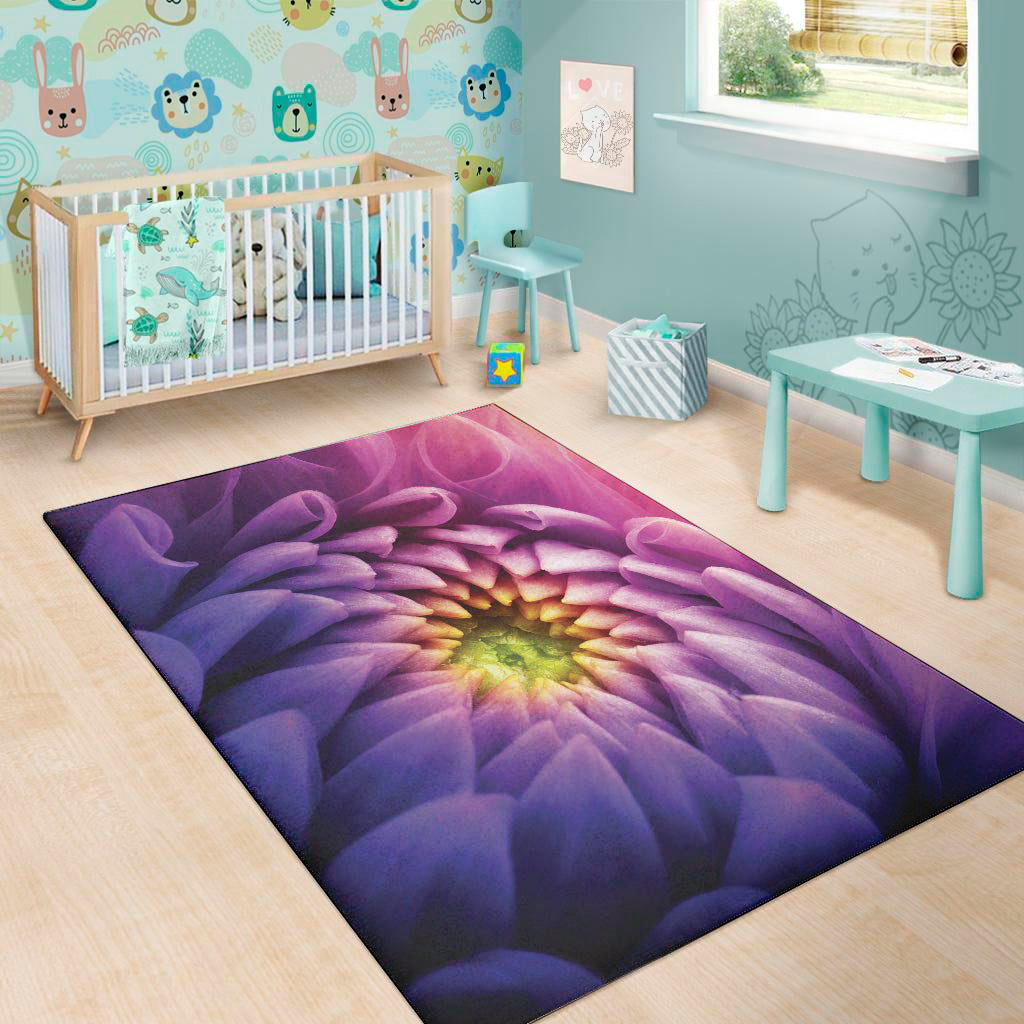 Chrysanthemum Flower Print Area Rug