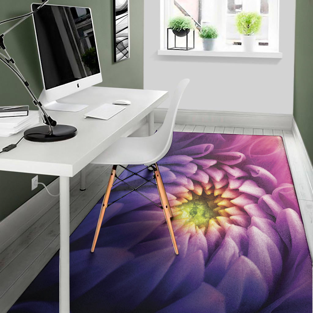 Chrysanthemum Flower Print Area Rug