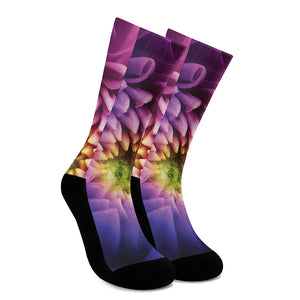 Chrysanthemum Flower Print Crew Socks